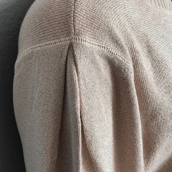 Free People Sparkly Mock Neck Sweater Rose Gold - Picture 7 of 12